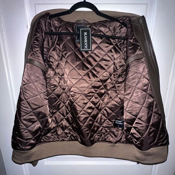 Blank NYC | NWT Unisex Leather Bomber Jacket Size Medium - Picture 8 of 10